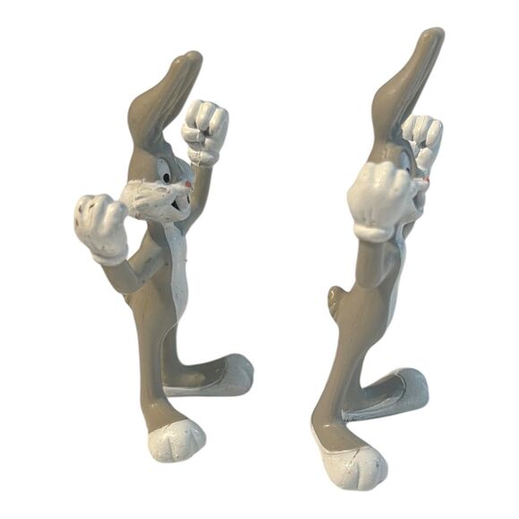 Vintage Loonie Tunes Bugs Bunny Figure 3" Cake Topper 1991 Warner Bros Set of 2 - Picture 4 of 5